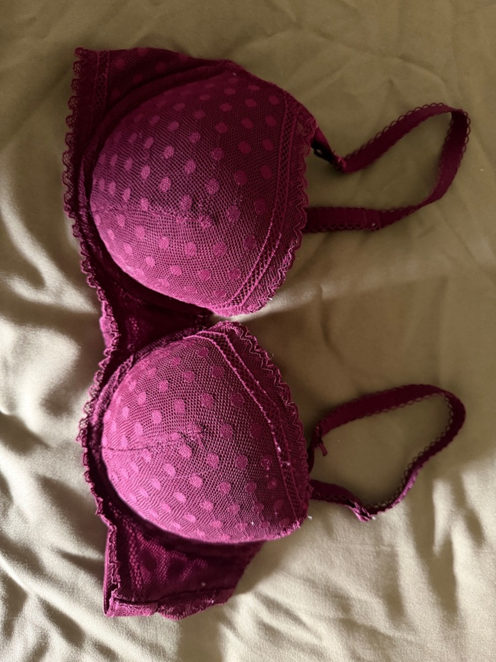 Pink: Lace Dot Bra